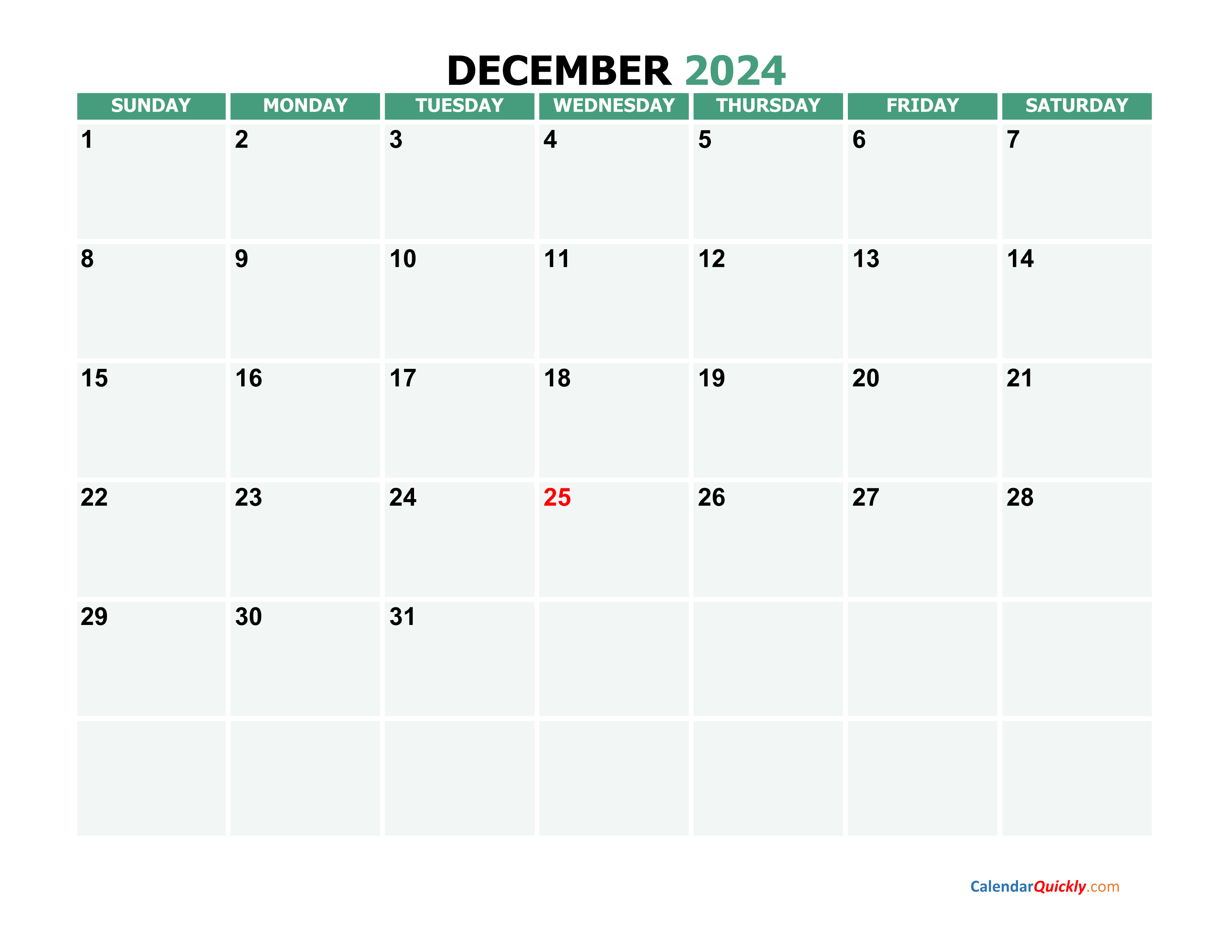 December 2024 Calendars | Calendar Quickly