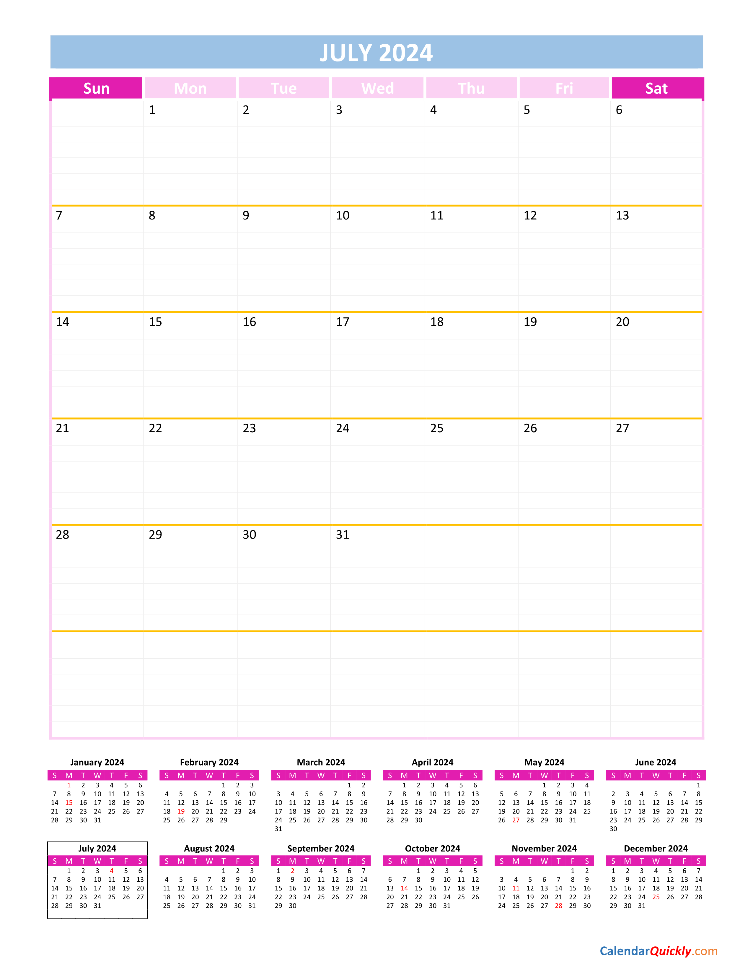 July 2024 Calendar Pdf Word Excel Vrogue