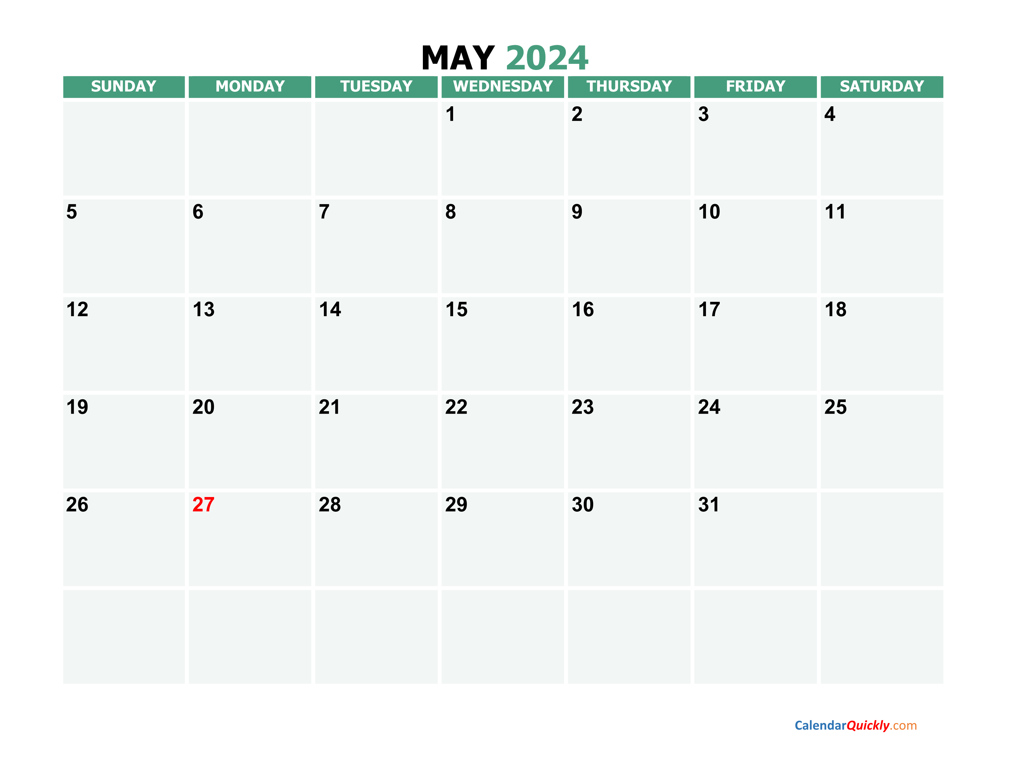 May 2024 Calendars | Calendar Quickly