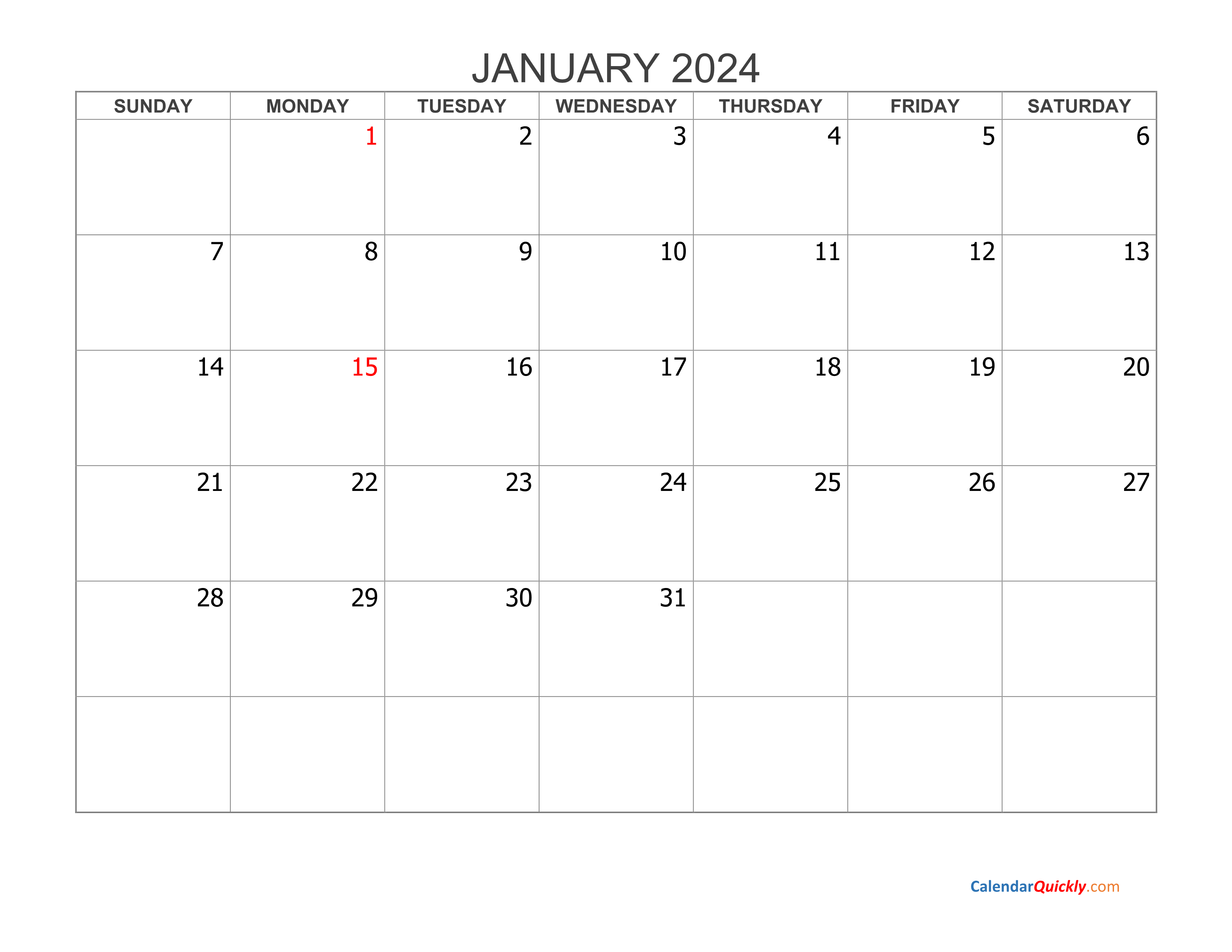 Monthly Blank Calendar 2024 With Notes Calendar Quickly 2024 Blank   Monthly 2024 Blank Calendar 