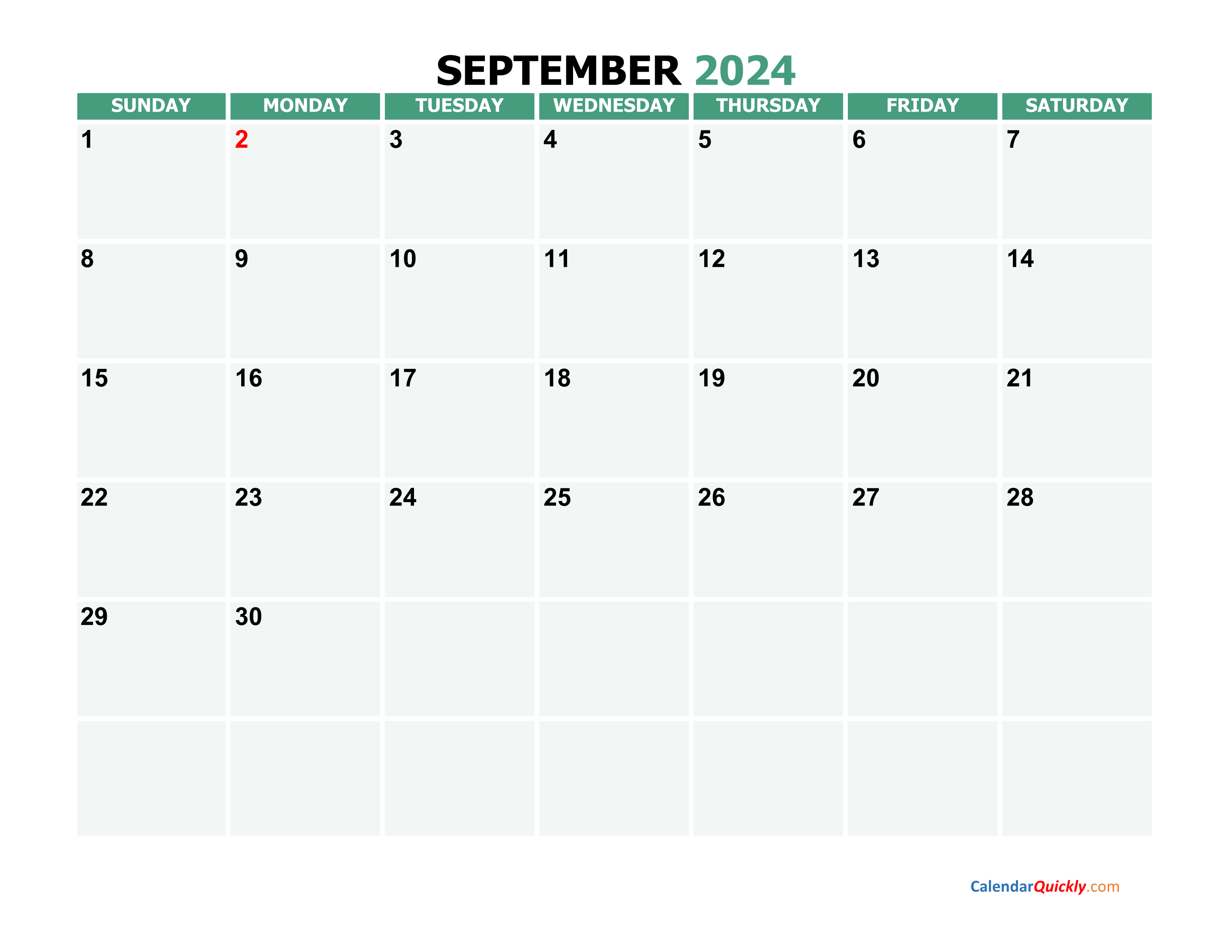 September 2024 Calendars Calendar Quickly