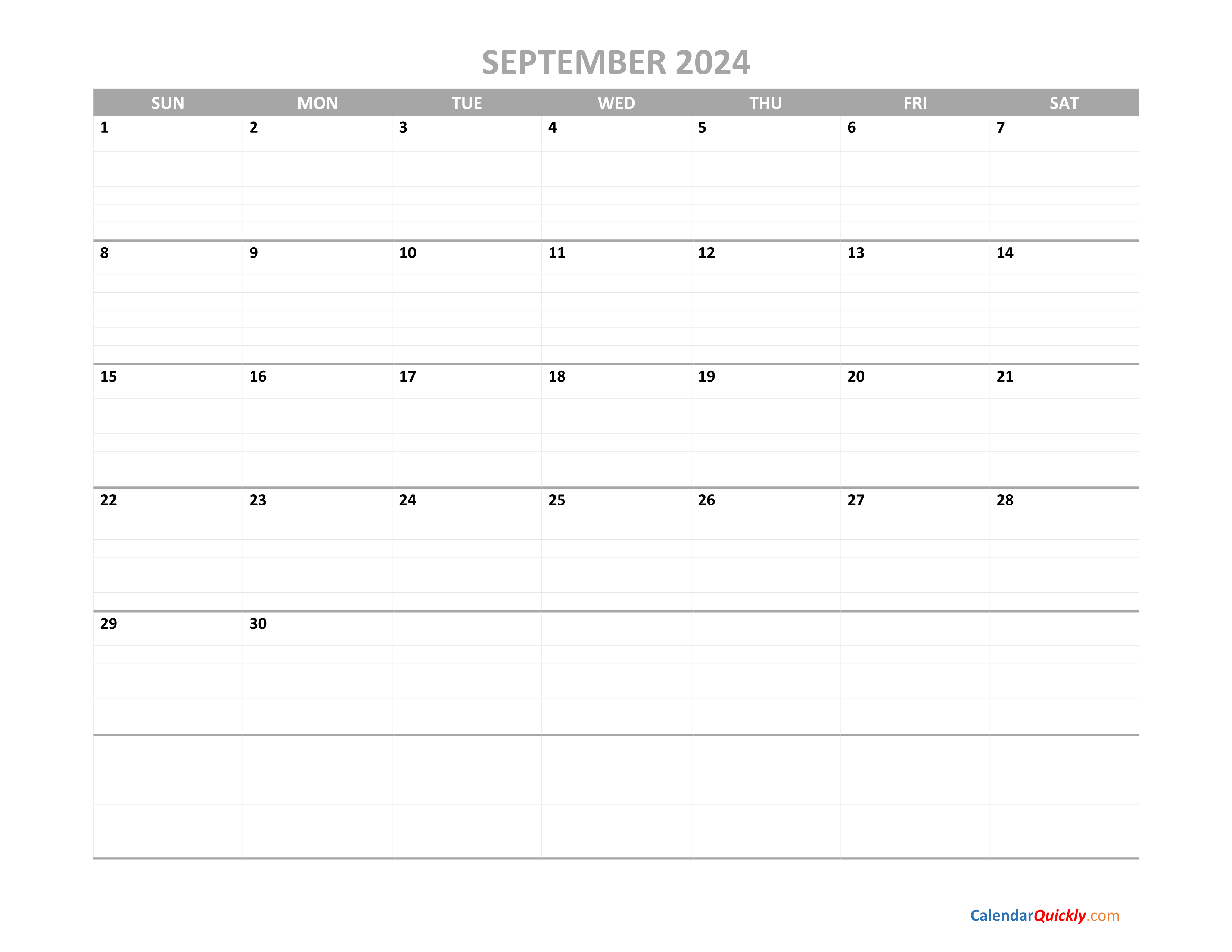 September Calendar 2025 Printable Calendar Quickly