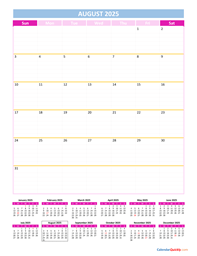 August Calendar 2025 Vertical