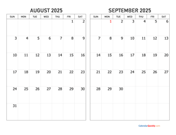 August and September 2025 Calendar