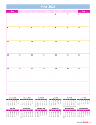 May Calendar 2025 Vertical