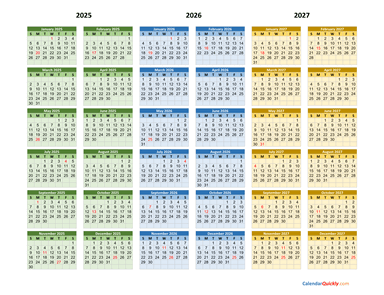 2025-2026-2027 Calendar