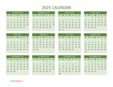 Yearly Calendar 2025