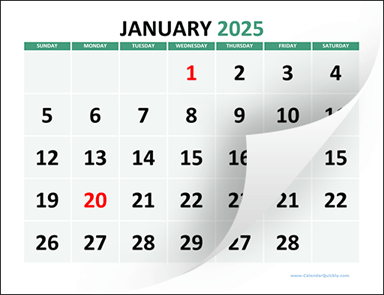 Large Printable 2025 Calendar