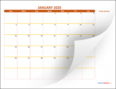 Monthly 2025 Calendar