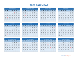 2026 Calendar