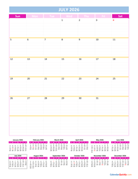 july calendar 2026 vertical