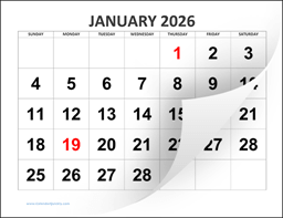 Monthly 2026 Printable Calendar | Calendar Quickly