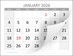 Monthly Calendar 2026 Printable | Calendar Quickly
