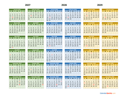 2027 2028 2029 calendar