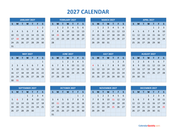 2027 calendar