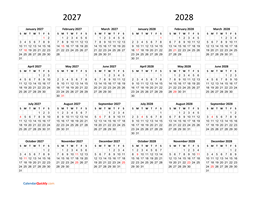 calendar 2027 2028