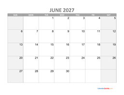 june calendar 2027 with holidays