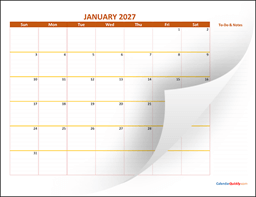 monthly 2027 calendar