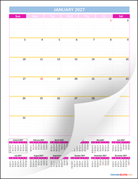 calendar 2027 vertical