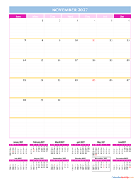 november calendar 2027 vertical