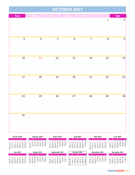 october calendar 2027 vertical